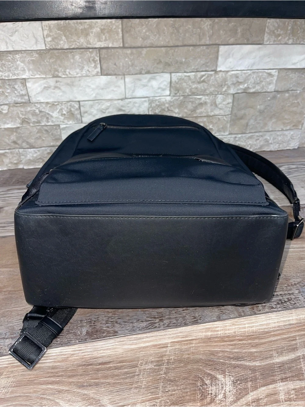 Tumi Harrison Warren Backpack Black Leather/Nylon Unisex. Branded